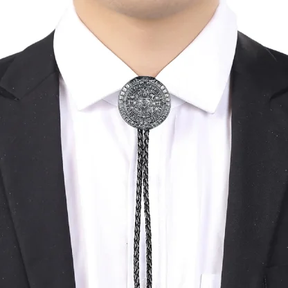 Round Embossed Decorative Western Tie - Image 4