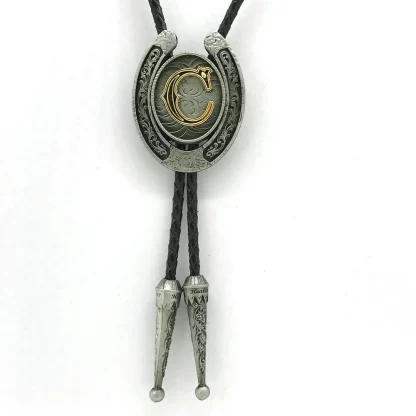 Initial Western Tie with Horseshoe Shape - Image 3
