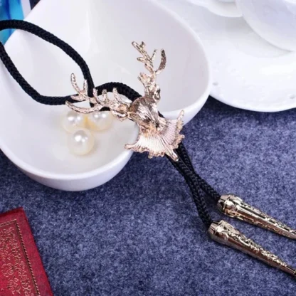 Retro Deer Head Shaped Bolo Tie - Image 2