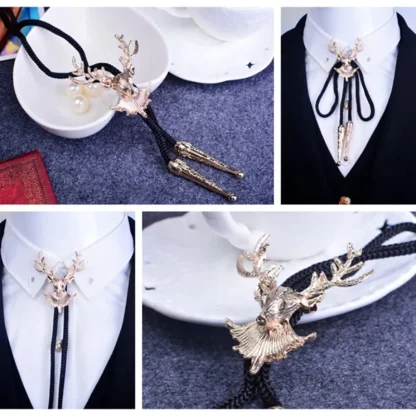 Retro Deer Head Shaped Bolo Tie - Image 6