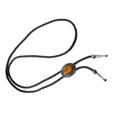 Elegant Western Tie with Faux Leather Rope - Image 4