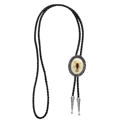 Oval Bolo Tie with Scorpion Silhoutte - Image 3