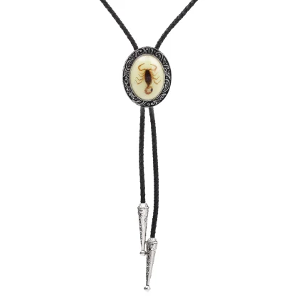 Oval Bolo Tie with Scorpion Silhoutte - Image 4