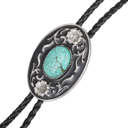 Retro Bolo Tie with Gemstone-like Design - Image 7