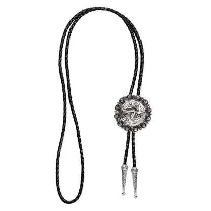 Embossed Bull Head Design Western Tie - Image 3
