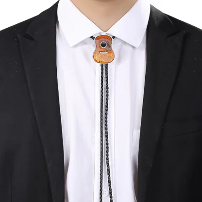 Creative Bolo Tie with Guitar Pendant - Image 15