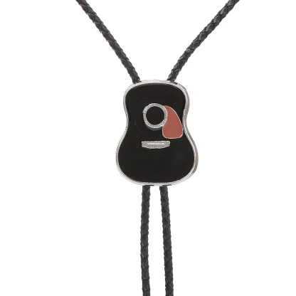 Creative Bolo Tie with Guitar Pendant - Image 3