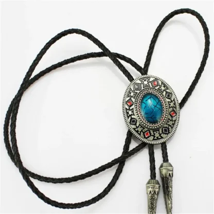 Retro Bolo Tie with Gemstone-like Design - Image 13