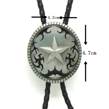Round Western Tie with Ranger Star Design - Image 9