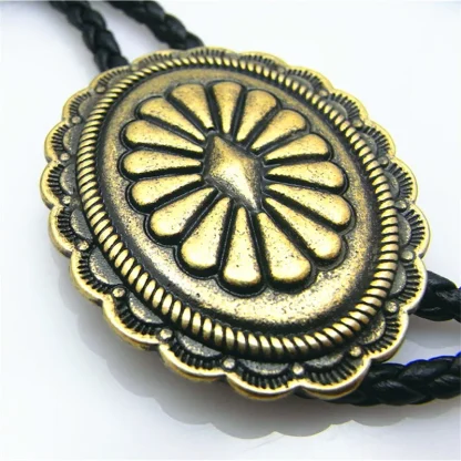 Classic Bolo Tie with Embossed Floral Design - Image 6