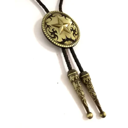 Round Western Tie with Ranger Star Design - Image 3