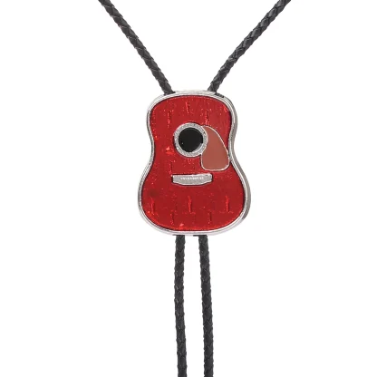 Creative Bolo Tie with Guitar Pendant - Image 2