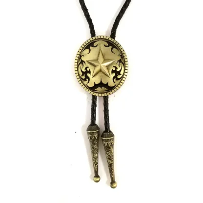 Round Western Tie with Ranger Star Design