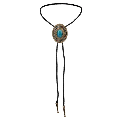 Retro Bolo Tie with Gemstone-like Design - Image 10