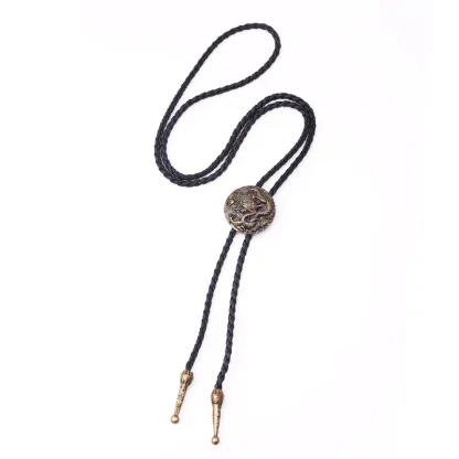 Ornate Bolo Tie with Embossed Dragon Design - Image 3