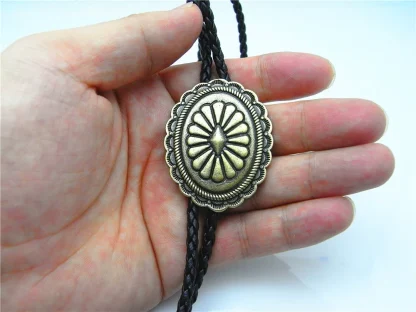 Classic Bolo Tie with Embossed Floral Design - Image 8