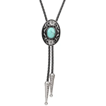 Retro Bolo Tie with Gemstone-like Design - Image 9