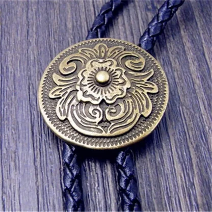 Embossed Floral Western Tie with Classic Design - Image 3