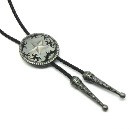 Round Western Tie with Ranger Star Design - Image 6