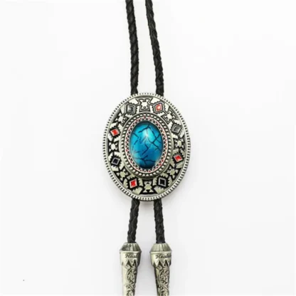 Retro Bolo Tie with Gemstone-like Design - Image 11