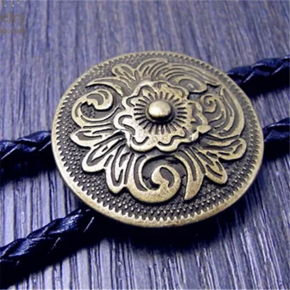 Embossed Floral Western Tie with Classic Design - Image 2