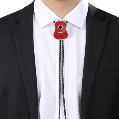 Creative Bolo Tie with Guitar Pendant - Image 11