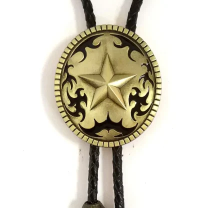 Round Western Tie with Ranger Star Design - Image 2