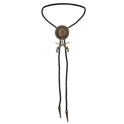 Cowboy Hat Western Tie with Gun Pendant - Image 9