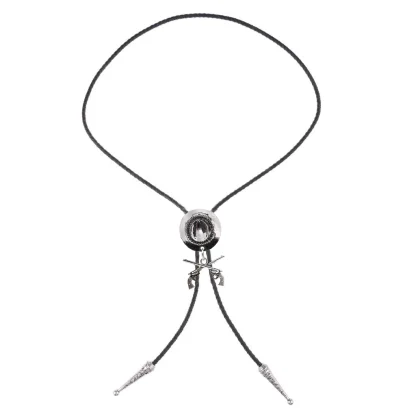Cowboy Hat Western Tie with Gun Pendant - Image 8