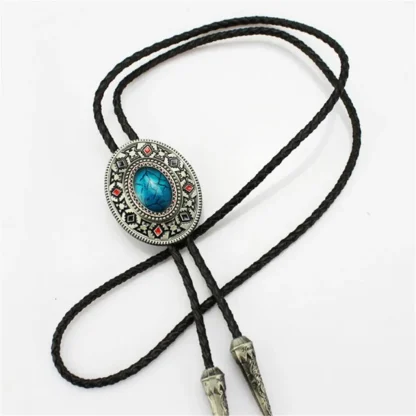 Retro Bolo Tie with Gemstone-like Design - Image 12