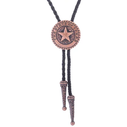 Round Weatern Tie with Embossed Star - Image 9