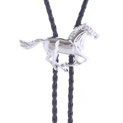 Adjustable Western Tie with Horse Pendant - Image 3