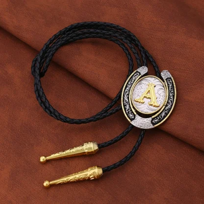 Horseshoe Western Tie with Initial Letter - Image 15