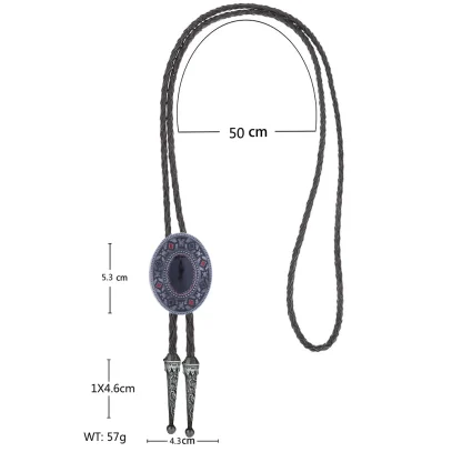 Retro Bolo Tie with Gemstone-like Design - Image 15