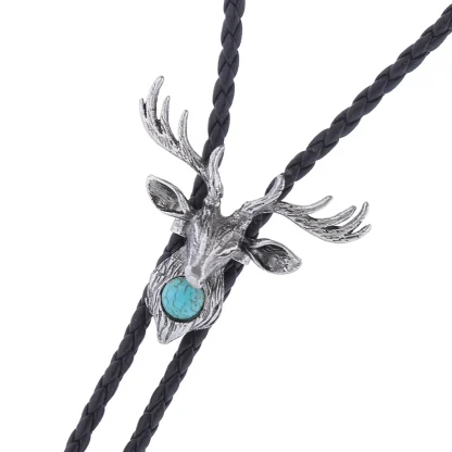 Decorative Bolo Tie with Elk Head Design - Image 8