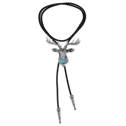 Decorative Bolo Tie with Elk Head Design - Image 11