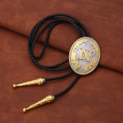Fancy Bolo Tie with Initial Letter Pendant - Image 8