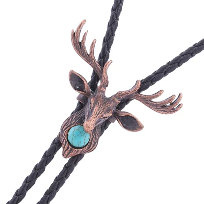 Decorative Bolo Tie with Elk Head Design - Image 15