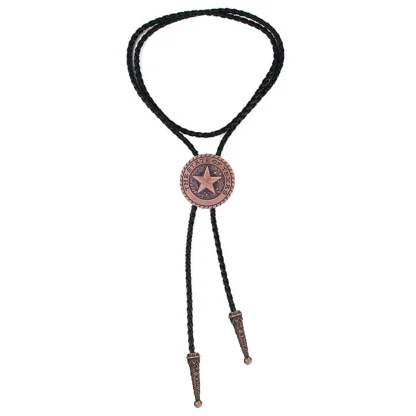 Round Weatern Tie with Embossed Star - Image 11