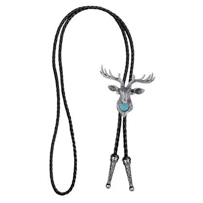Decorative Bolo Tie with Elk Head Design - Image 13