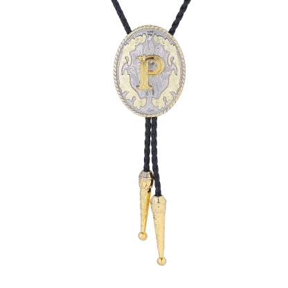 Fancy Bolo Tie with Initial Letter Pendant