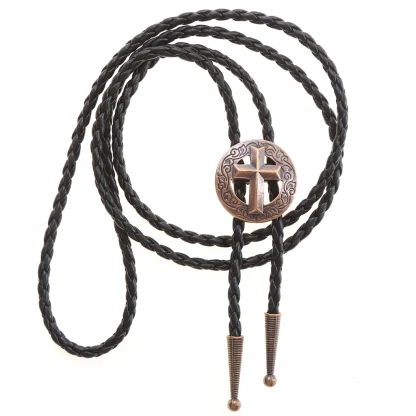 Cross Western Tie with Hollow Out Design - Image 10