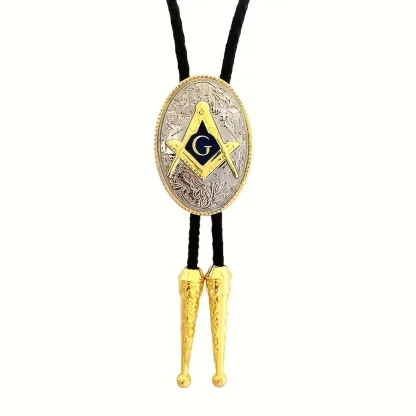 Shiny Shield Western Tie with Cross Embossed - Image 4