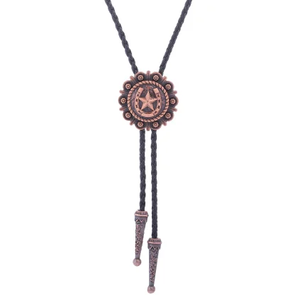 Round Weatern Tie with Embossed Star - Image 12