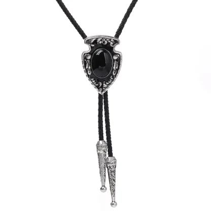 Vintage-style Bolo Tie with Gemstone-like Design - Image 6