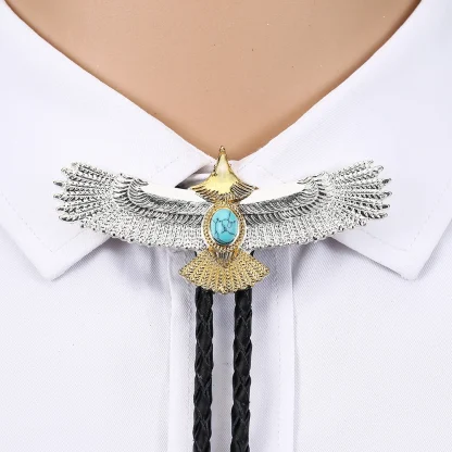 Flying Eagle Western Tie with Turquoise Color - Image 6