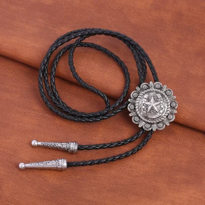 Round Weatern Tie with Embossed Star - Image 6