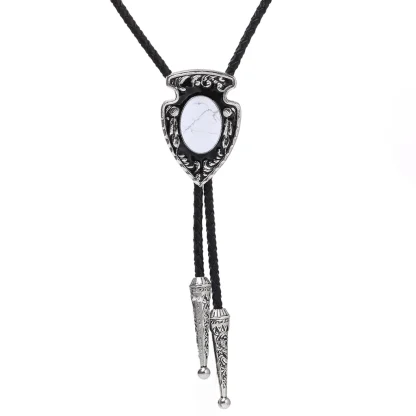 Vintage-style Bolo Tie with Gemstone-like Design - Image 4