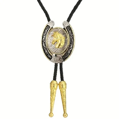 Shiny Shield Western Tie with Cross Embossed - Image 5