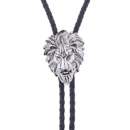 Retro Lion Head Pendant Bolo Tie - Image 15